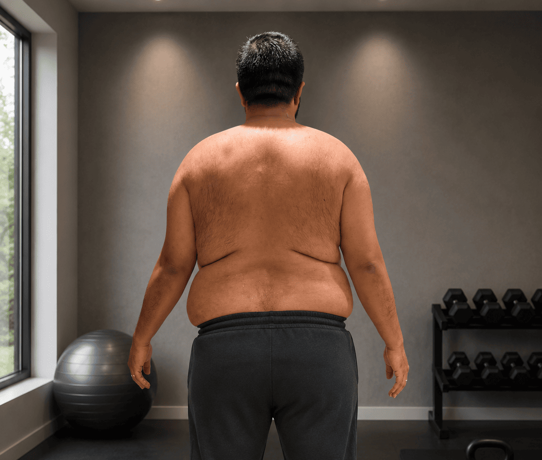 Amer back view before starting the coaching program